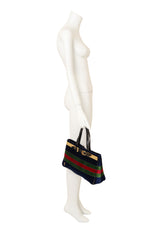 Vintage Roberta di Camerino Velvet Stripe Buckle Applique Bag with mannequin @ Recess LA