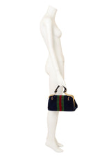 Vintage Roberta di Camerino Striped Velvet Doctor Bag on mannequin @ Recess LA