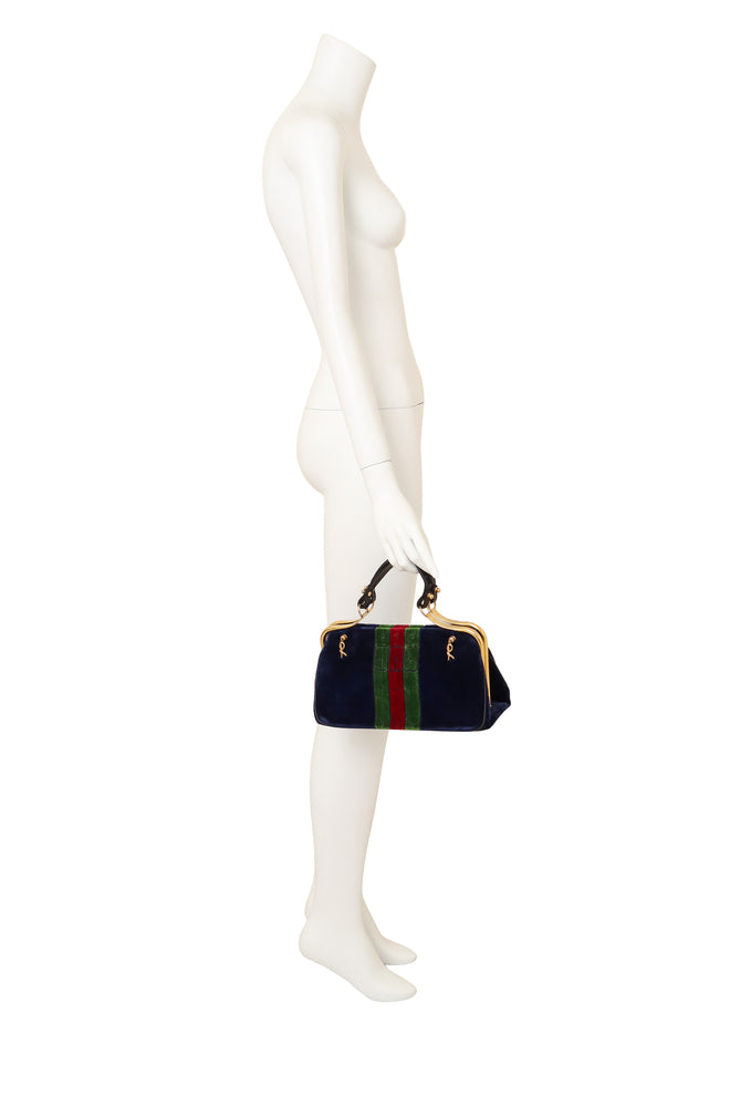 Vintage Roberta di Camerino Striped Velvet Doctor Bag on mannequin @ Recess LA