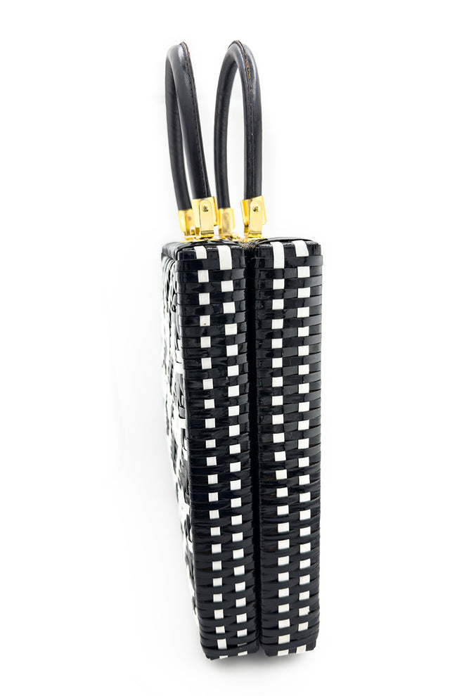 Vintage Woven Houndstooth Box Bag side @recess la
