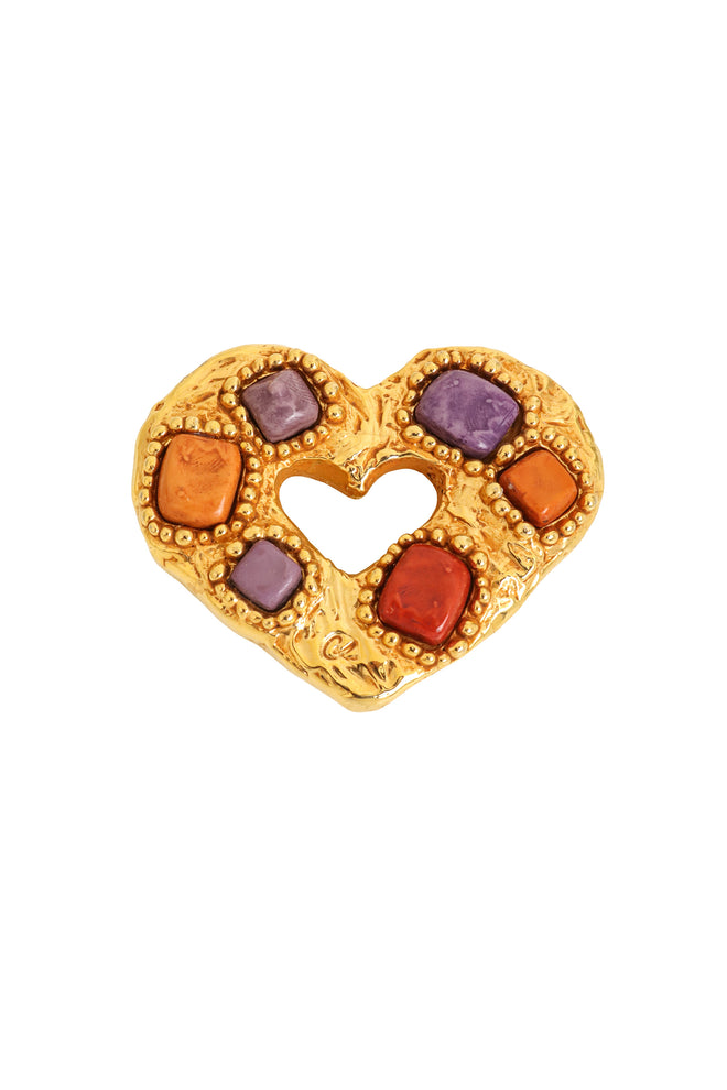 resin heart brooch by Christian Lacroix @ Recess LA