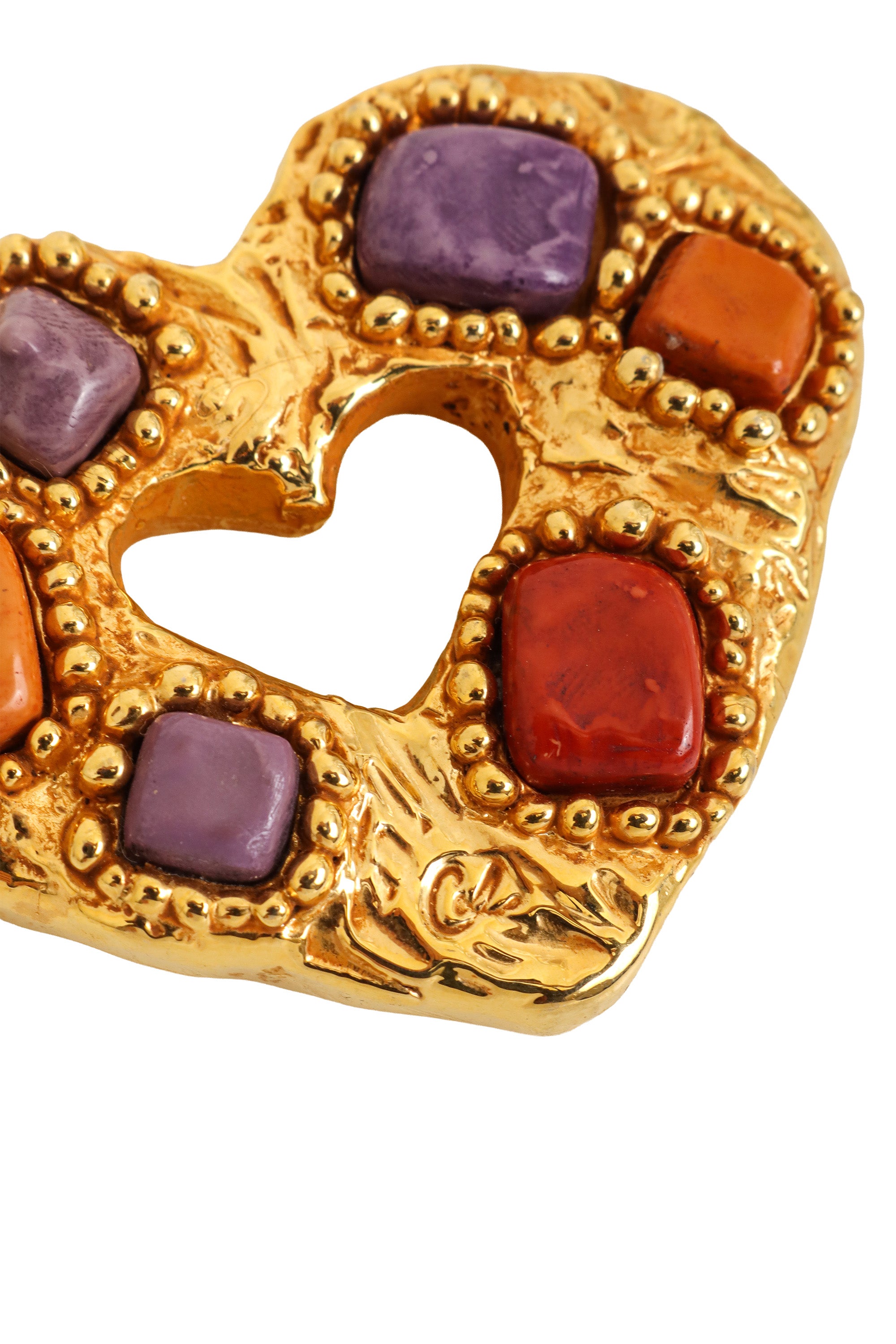 resin heart brooch by Christian Lacroix close @ Recess LA