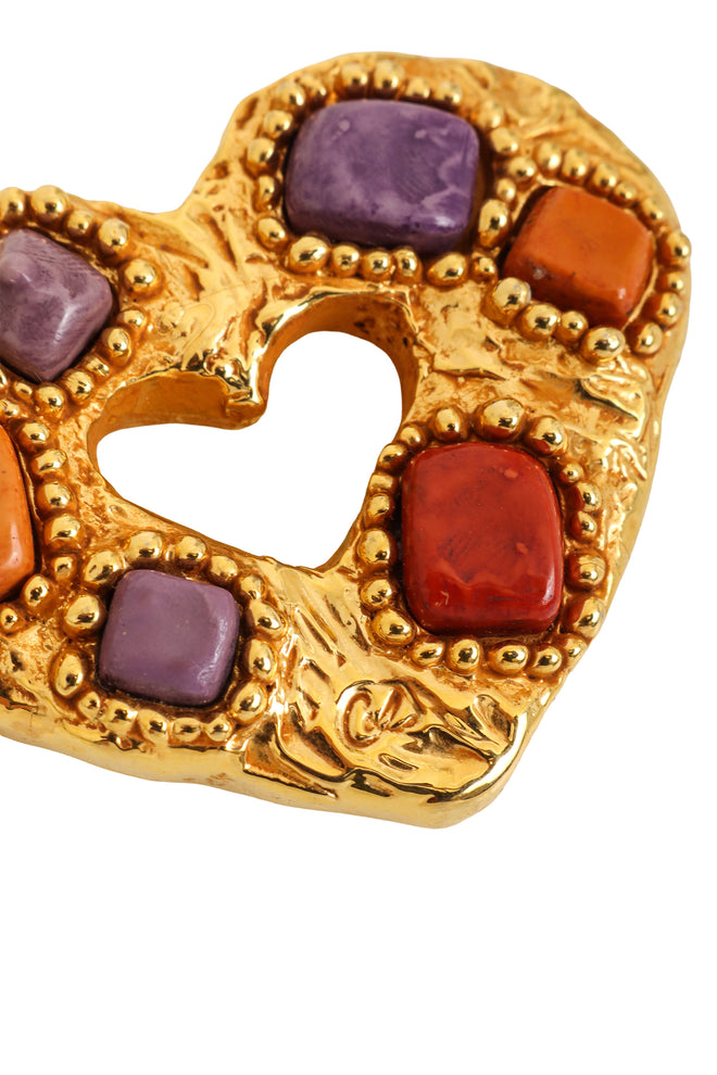 resin heart brooch by Christian Lacroix close @ Recess LA