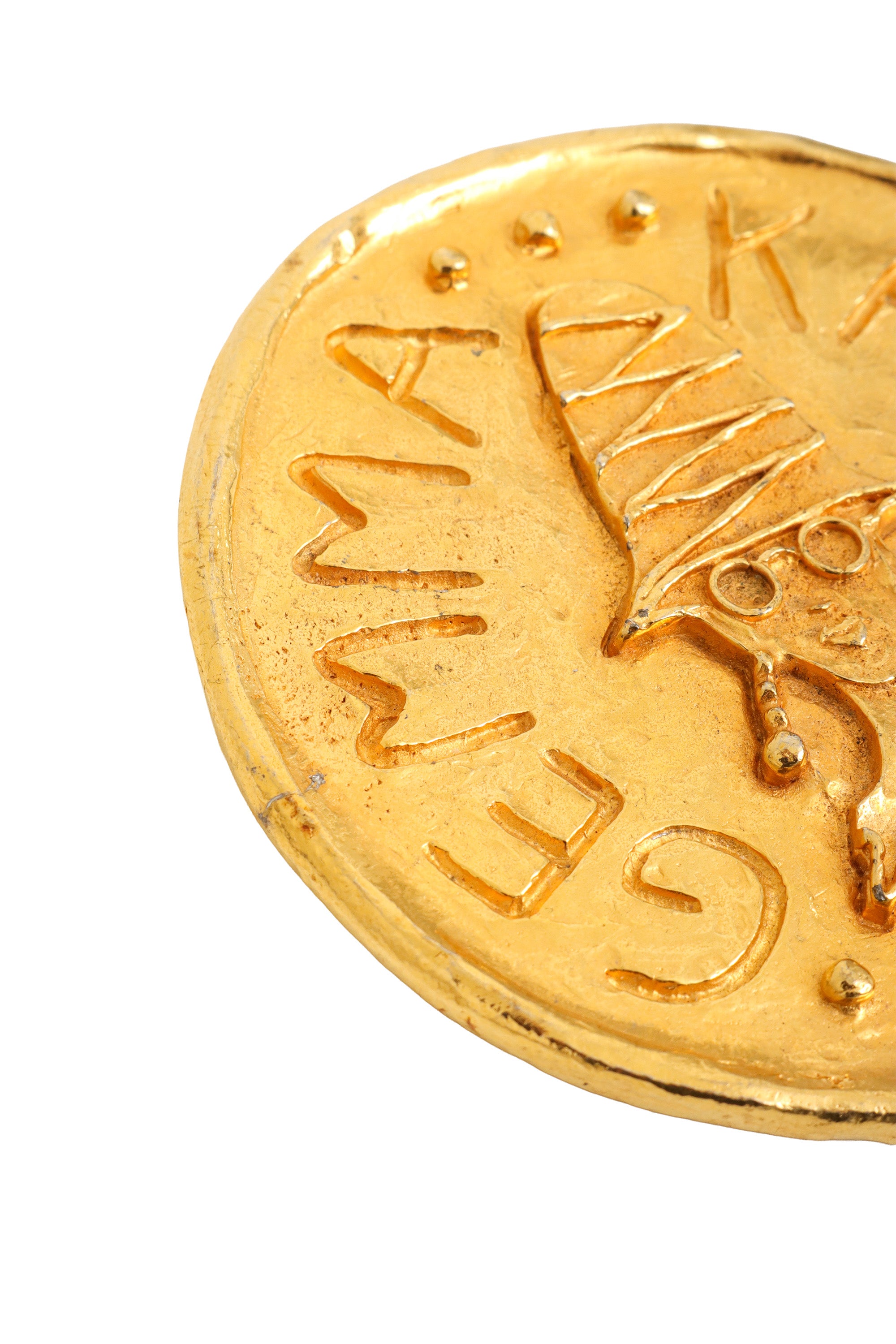 coin portrait brooch by Gemma Kahng close @ Recess LA