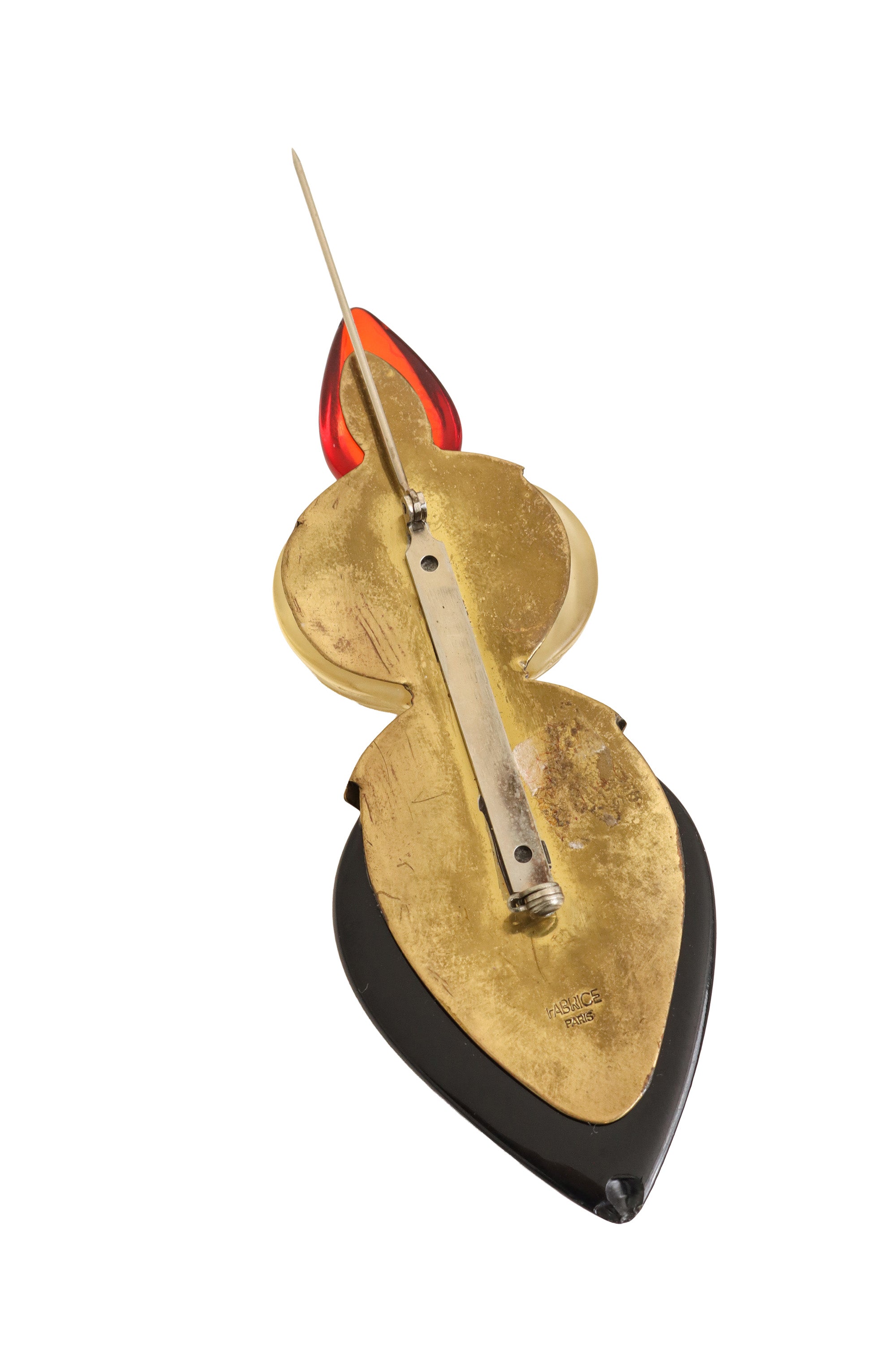 Lucite Perfume Brooch by Fabrice back open @ Recess LA