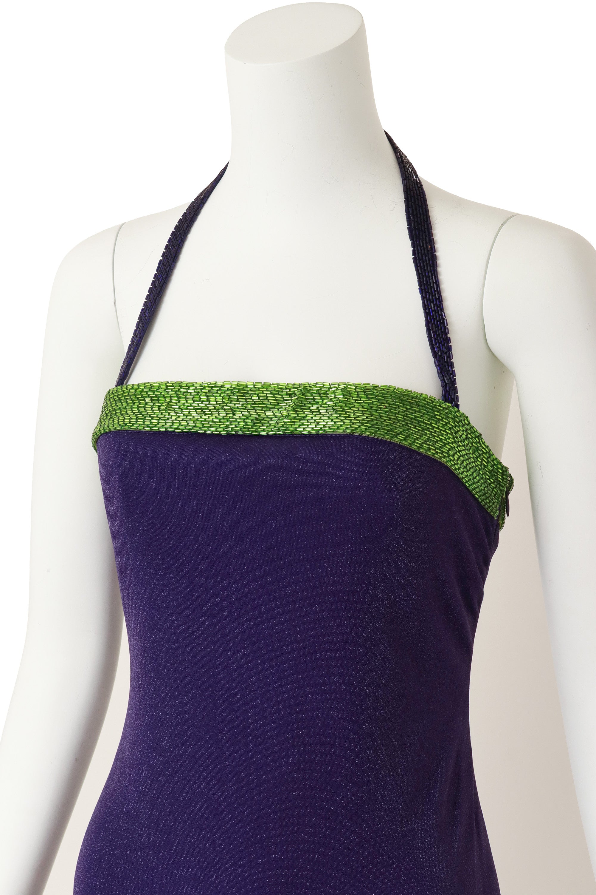 halter gown by Gianni Versace on mannequin close @ Recess LA