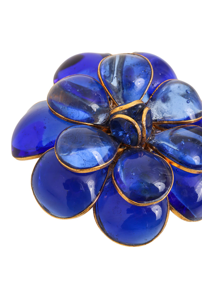 Glass Flower Brooch Pendant close @ Recess LA