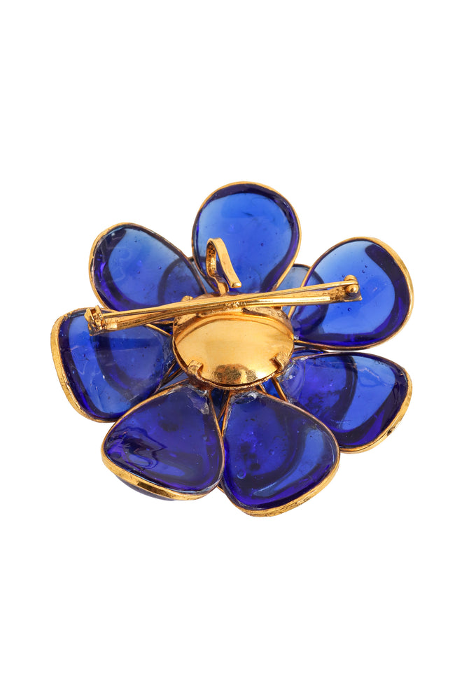 Glass Flower Brooch Pendant back @ Recess LA