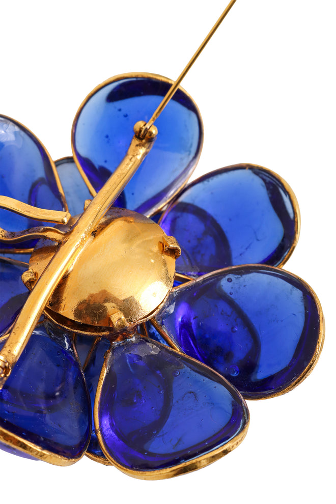 Glass Flower Brooch Pendant glass marks close @ Recess LA