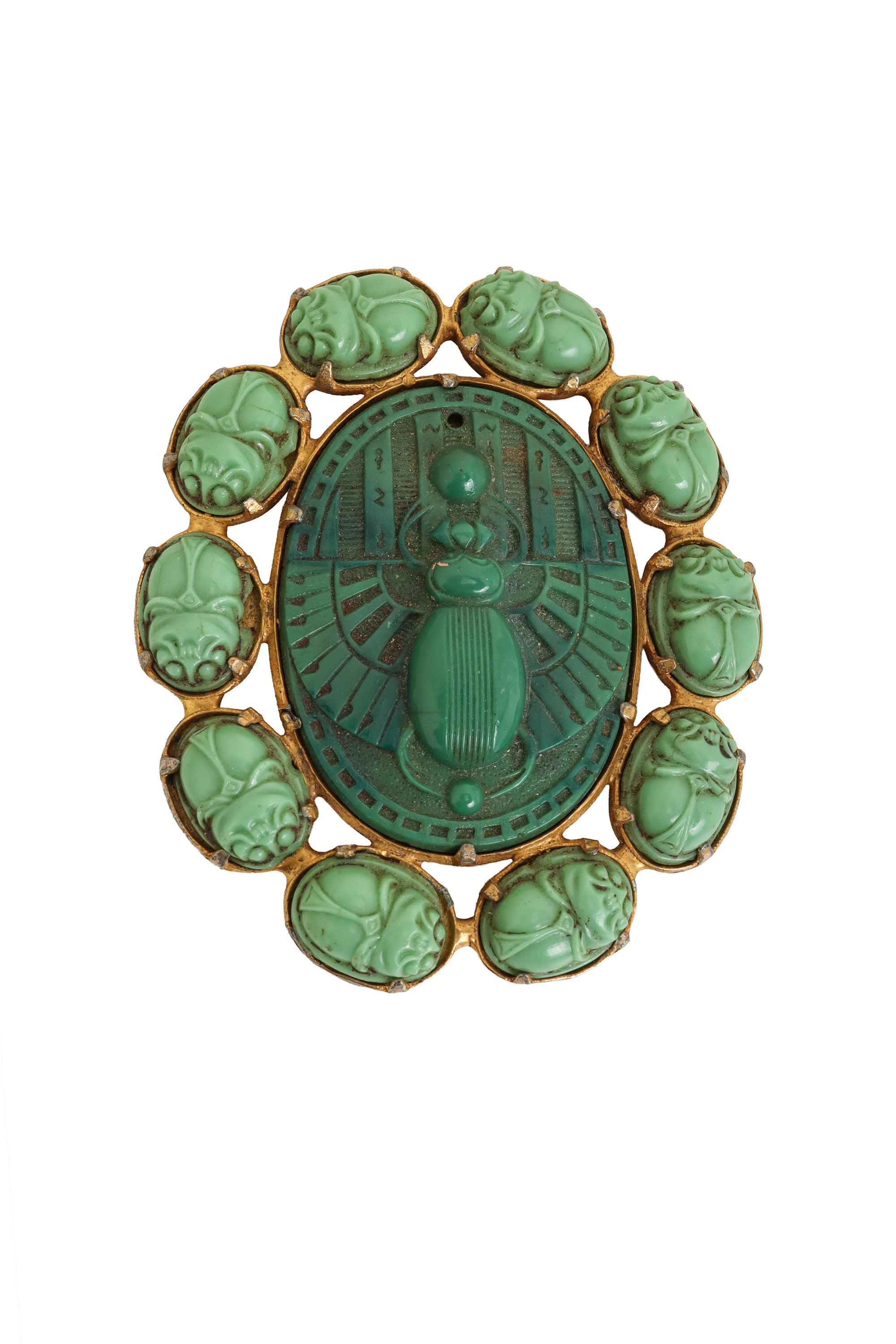 Carved Scarab Halo Brooch @ Recess LA