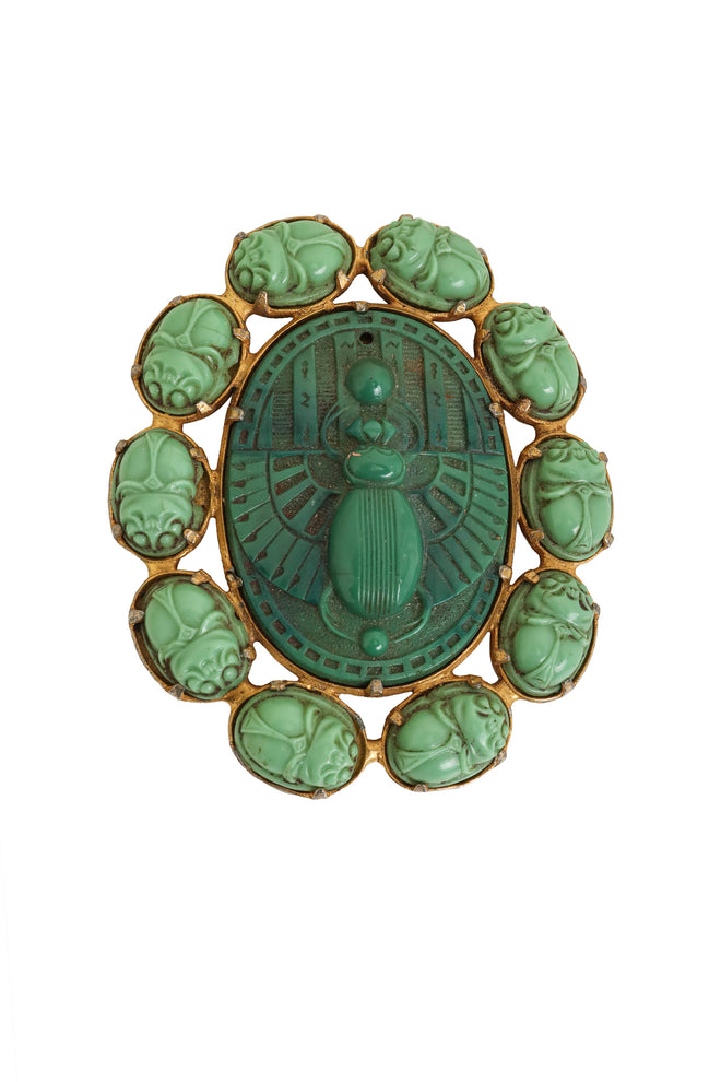 Carved Scarab Halo Brooch @ Recess LA