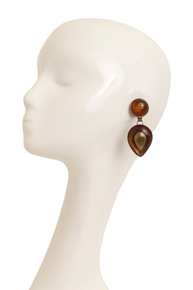 Amber Resin Drop Earrings