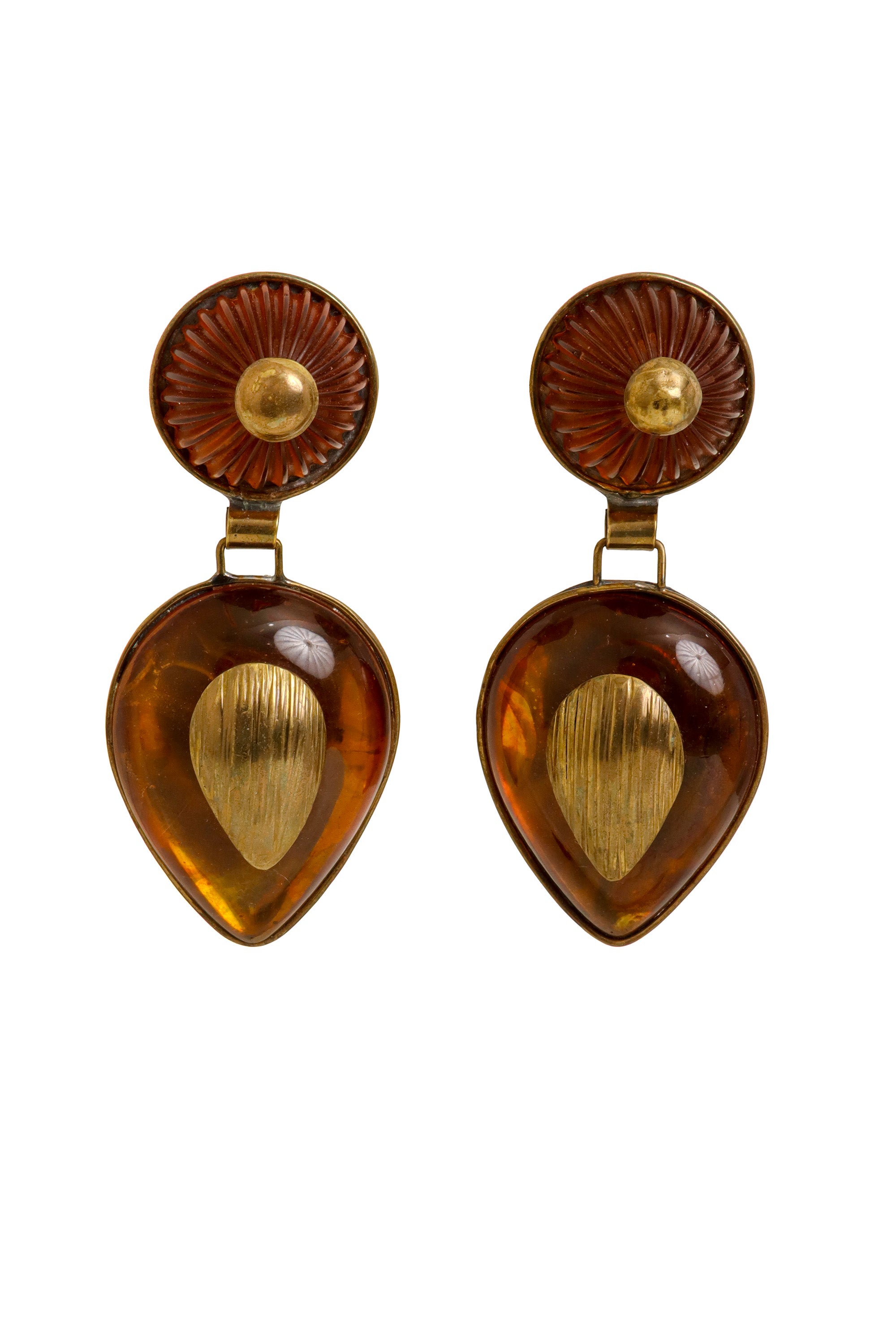 Amber Resin Drop Earrings