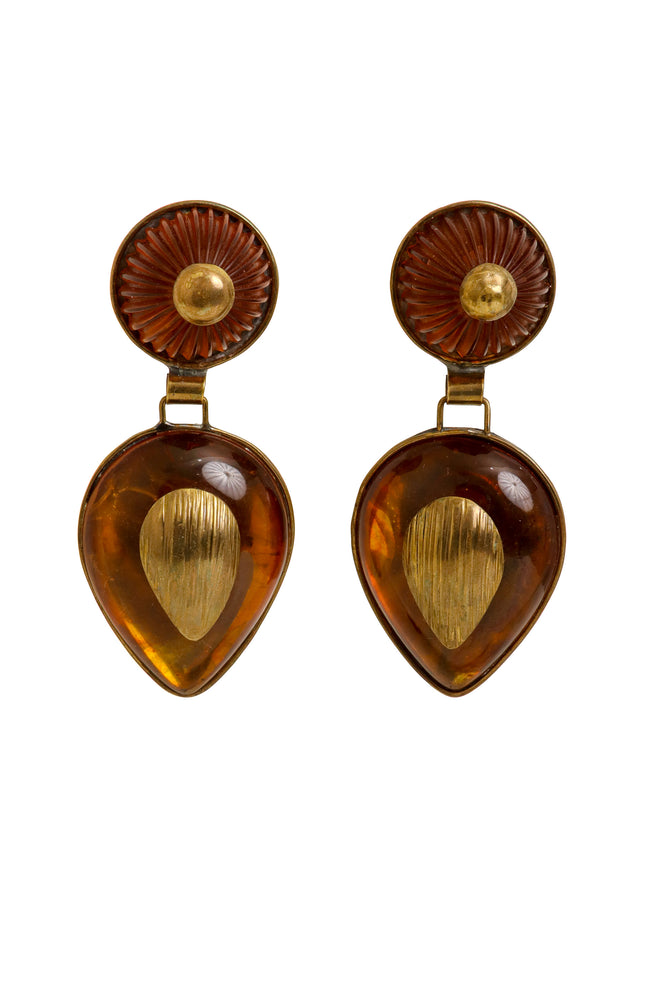 Amber Resin Drop Earrings
