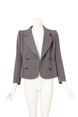 Vintage Saint Laurent double breasted blazer on mannequin open @ Recess LA