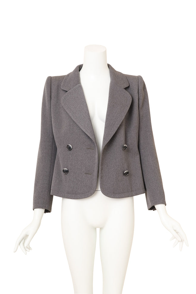 Vintage Saint Laurent double breasted blazer on mannequin open @ Recess LA