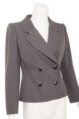 Vintage Saint Laurent double breasted blazer on mannequin close @ Recess LA