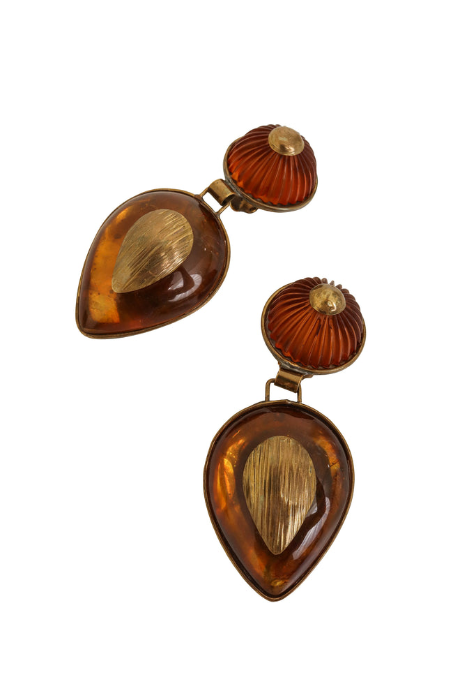 Amber Resin Drop Earrings