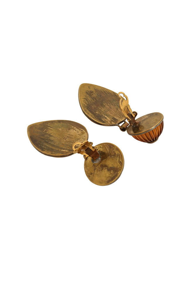 Amber Resin Drop Earrings
