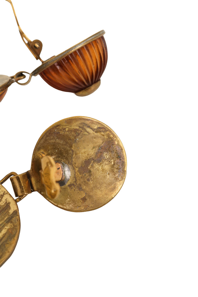 Amber Resin Drop Earrings