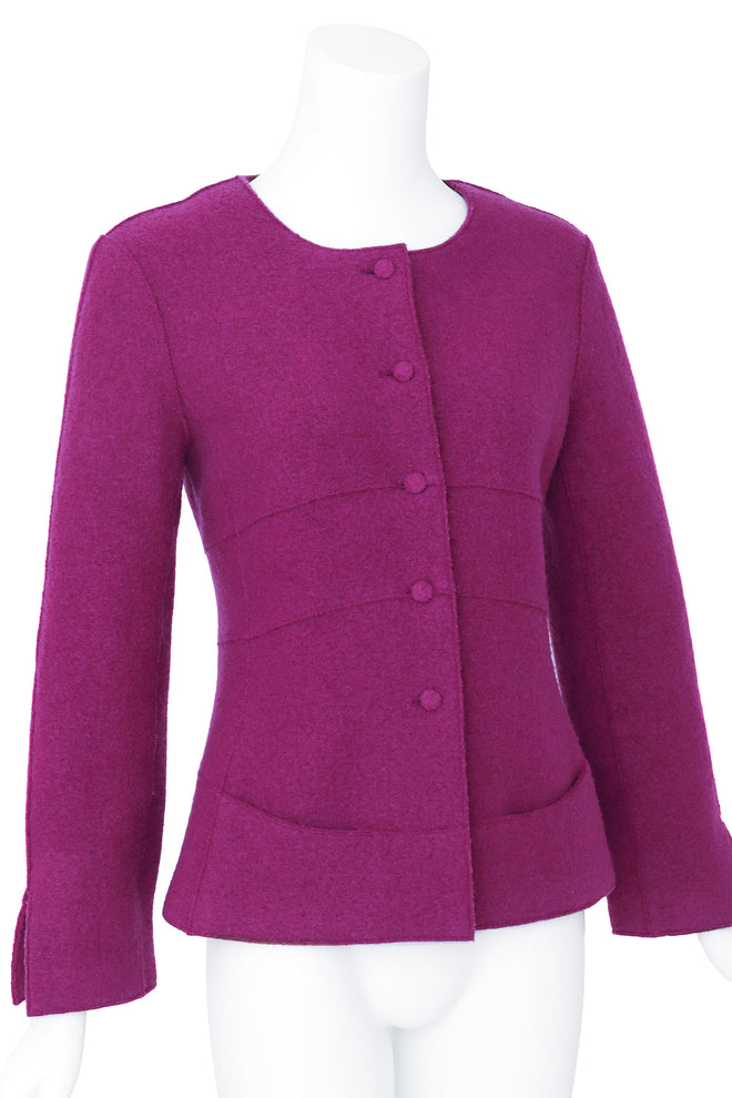 Wool jacket by Chanel on mannequin closed close @ Recess LA