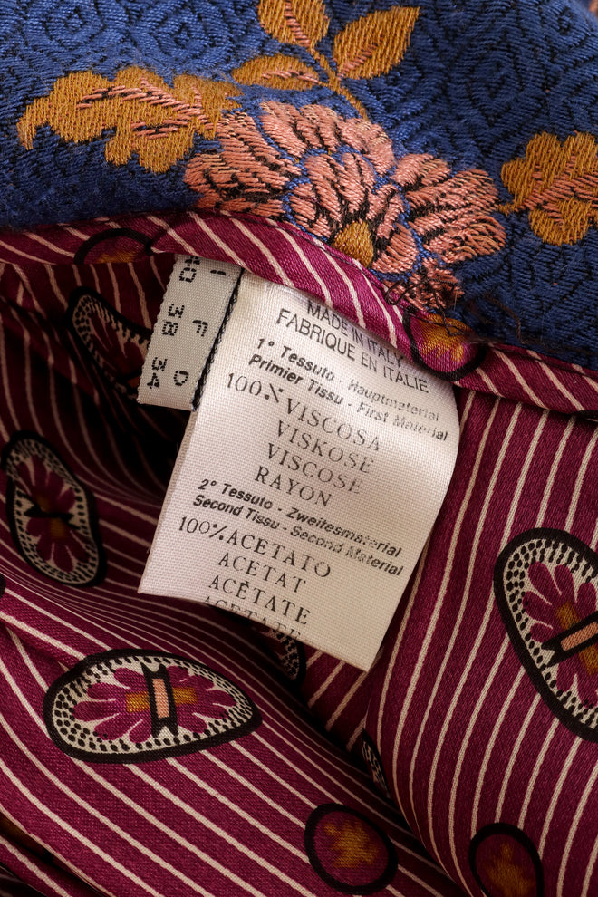 Vintage Christian Lacroix Floral Baroque Jacket & Skirt Set skirt label @ Recess LA