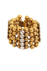 Wide gold bead cuff bracelet @ Recess LA
