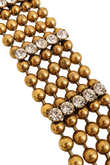 Wide gold bead cuff bracelet close @ Recess LA