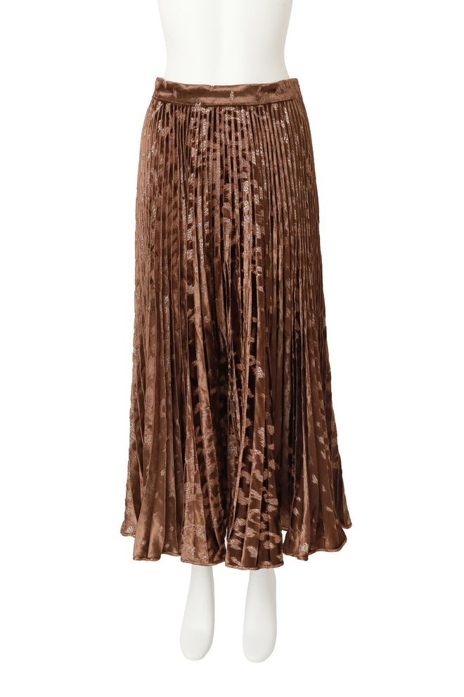 Pleated Metallic Velvet Skirt by Valentino on mannequin @ Recess LA