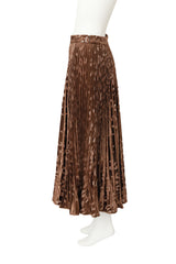 Pleated Metallic Velvet Skirt by Valentino on mannequin side @ Recess LA