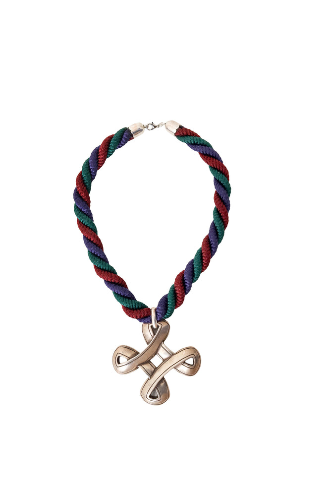Twisted cross pendant necklace @ Recess LA