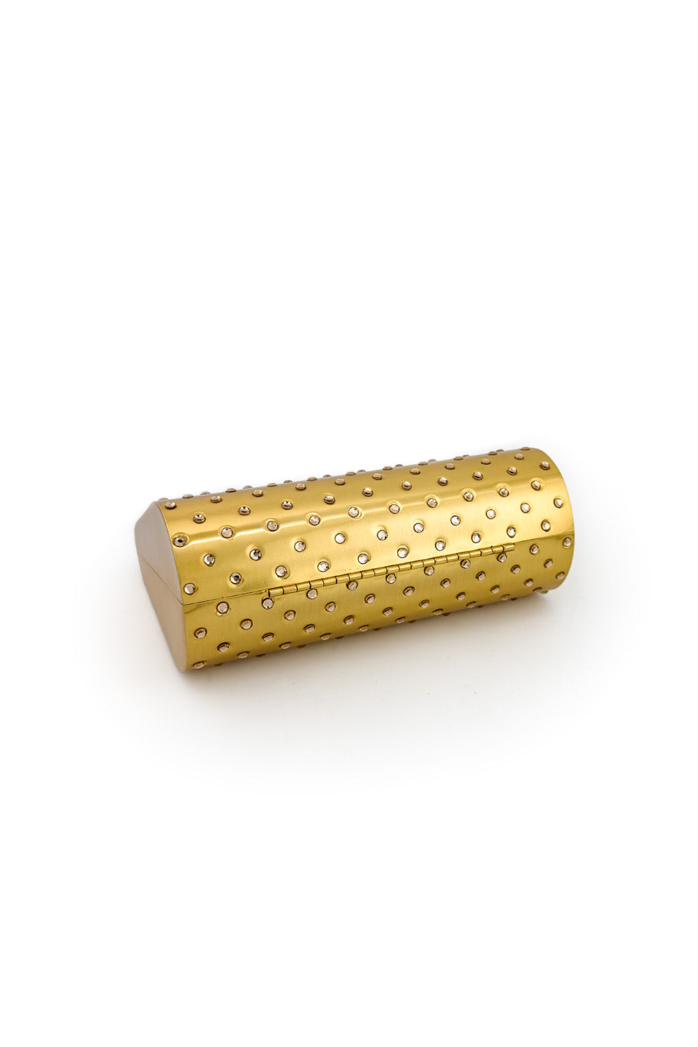 Vintage Lillie Rubin Rhinestone Studded Metal Clutch bottom @recess la