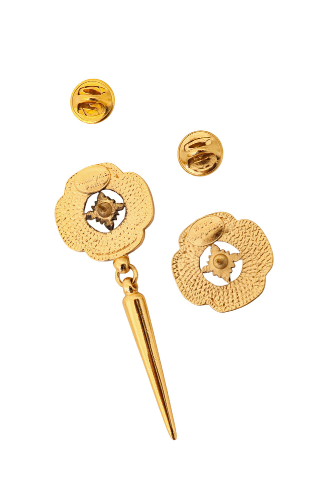 cross brooch pin set backs open @ Recess LA