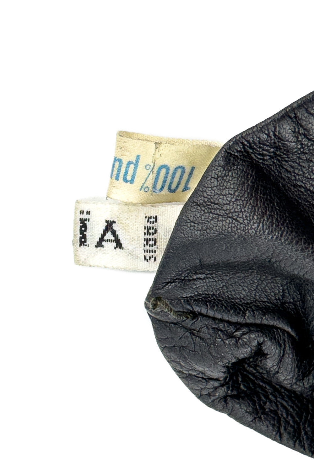 Vintage Alaïa Leather Gauntlet Wrap Gloves label back @recess la