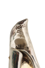 Sculpted Sterling/Gold Plated Hoop Earrings signature 925 @ Recess LA