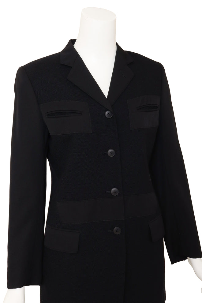 Vintage Junior Gaultier Textured Skirt & Jacket Set on mannequin close @ Recess LA