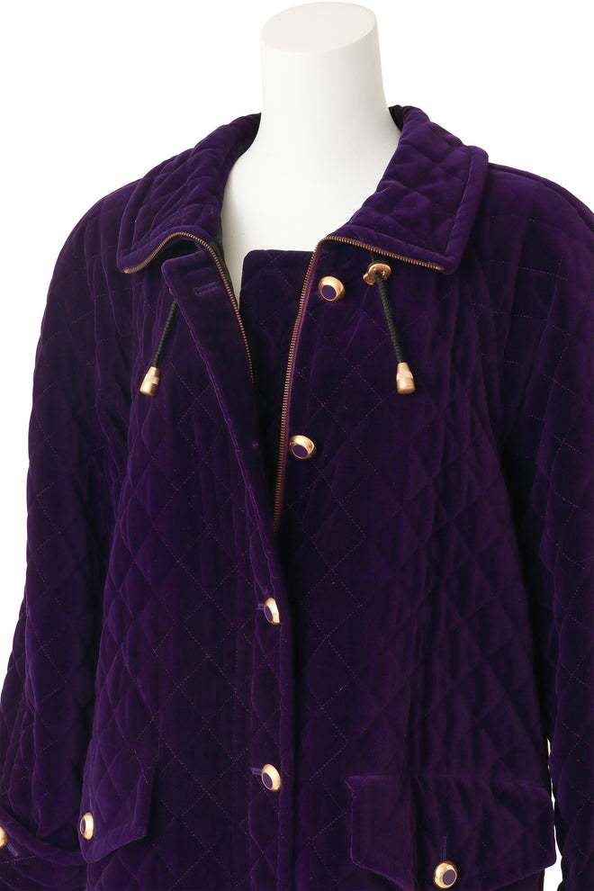 Quilted Velvet Puff Jacket by Escada on mannequin close  @ Recess LA