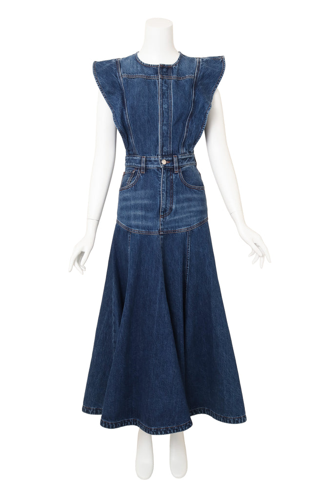 Chloé Denim Flare Dress on mannequin @ Recess LA