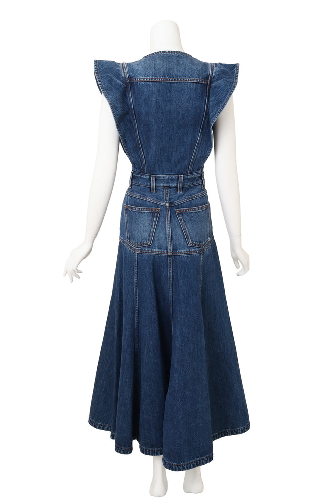 Chloé Denim Flare Dress on mannequin back @ Recess LA