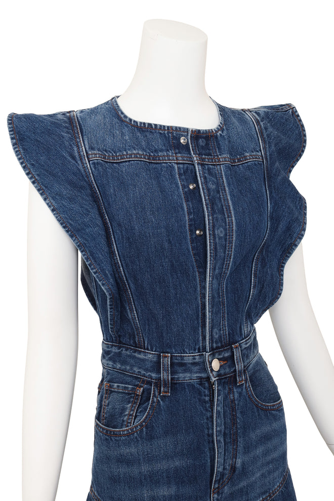 Chloé Denim Flare Dress on mannequin close @ Recess LA