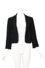 Vintage Chanel Scalloped Tulle Trim Blazer on mannequin open @ Recess LA