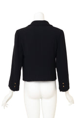 Vintage Chanel Scalloped Tulle Trim Blazer on mannequin back @ Recess LA