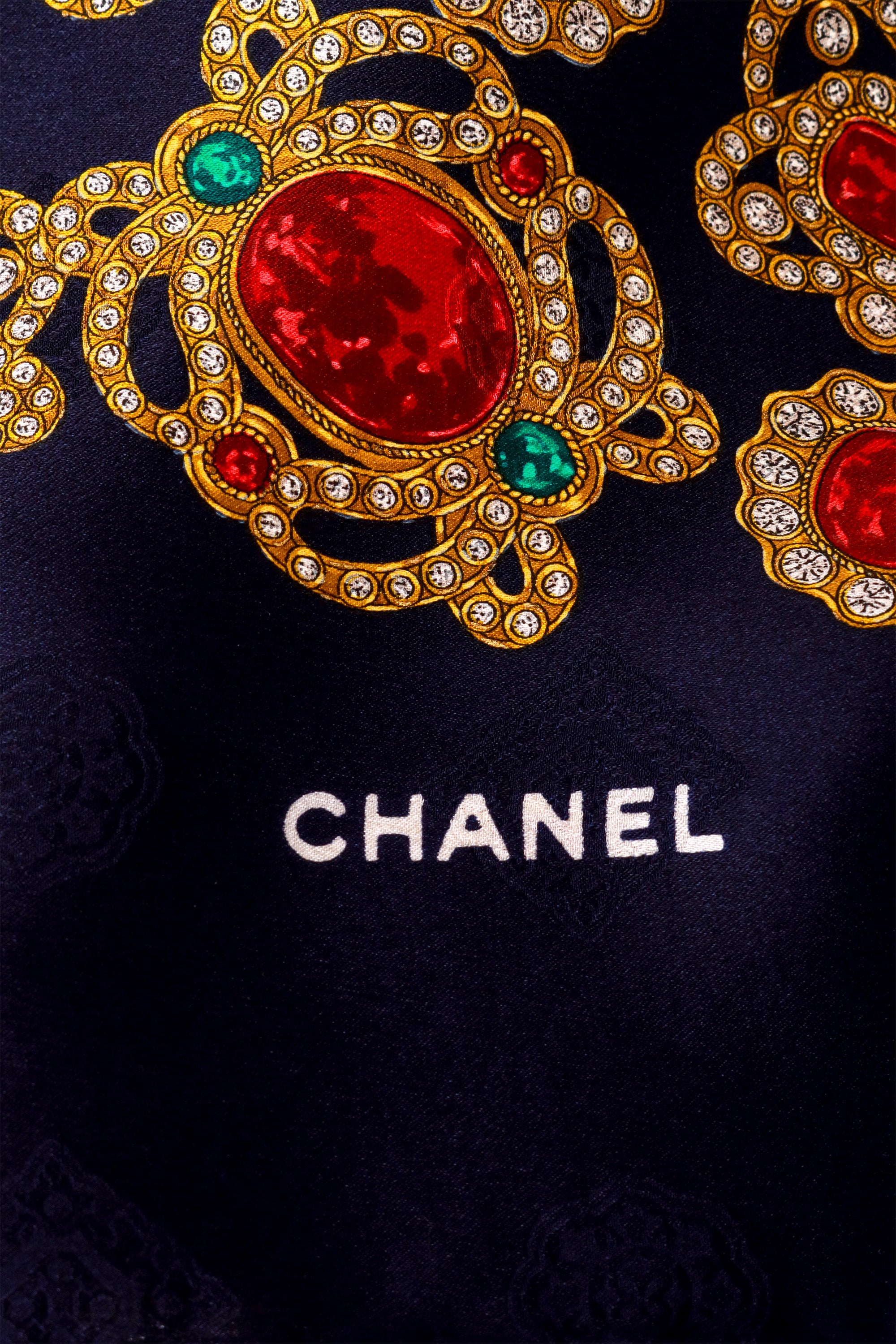 print silk scarf by Chanel logo @ Recess LA