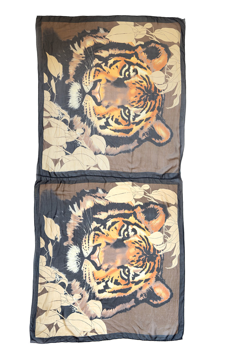 Vintage Gianfranco Ferre Jungle Tiger Scarf extended @recess la