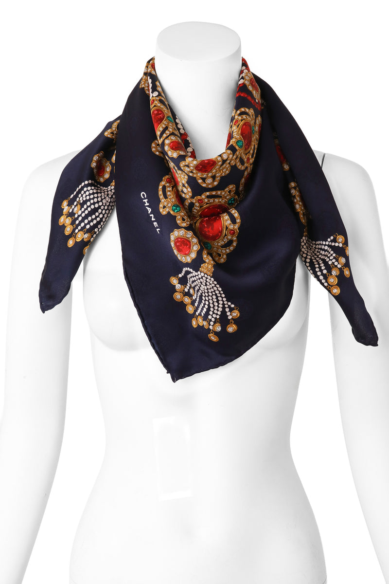 Vintage Chanel Pearl Tassel Silk Scarf – Recess
