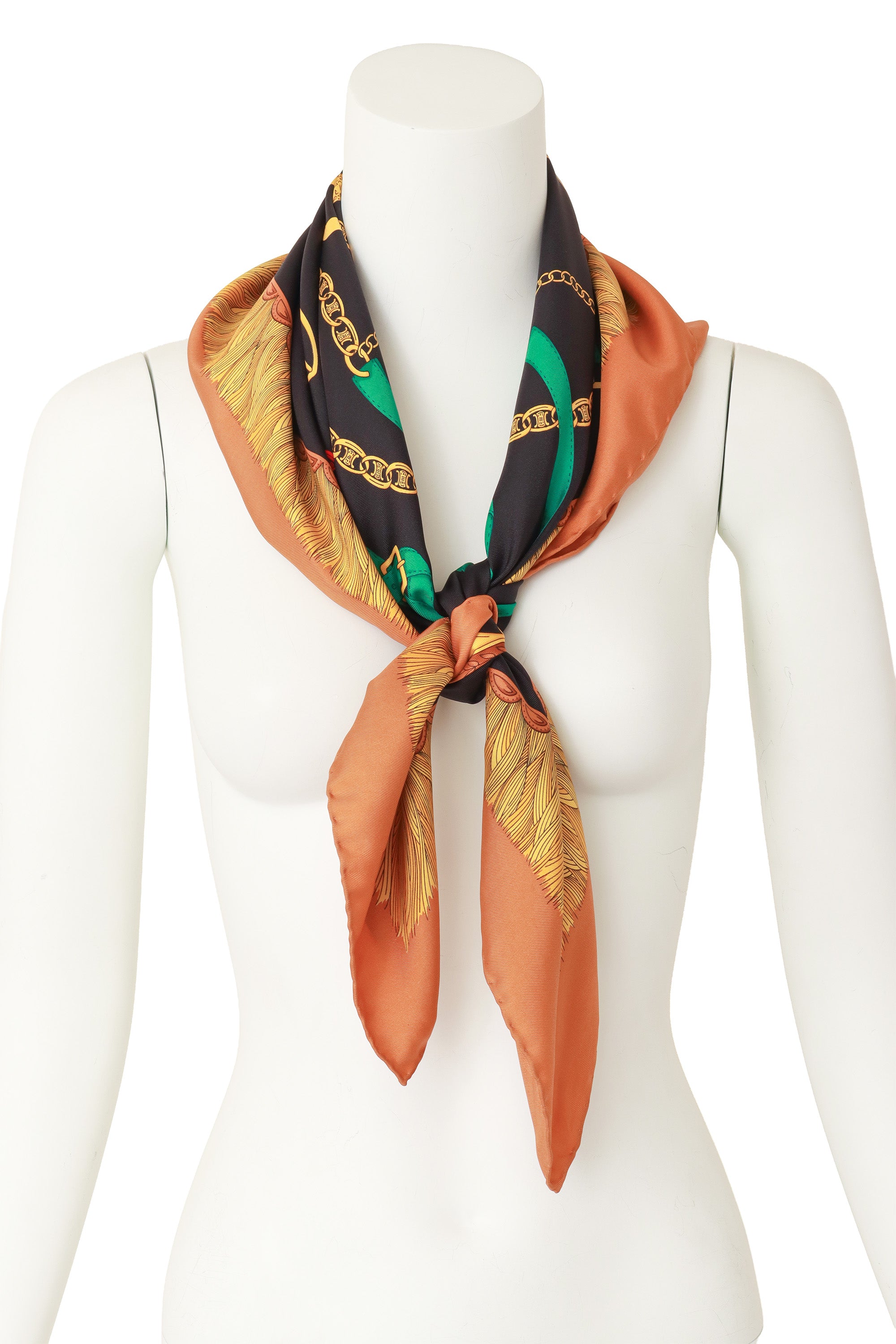 Chain Belt Silk Scarf