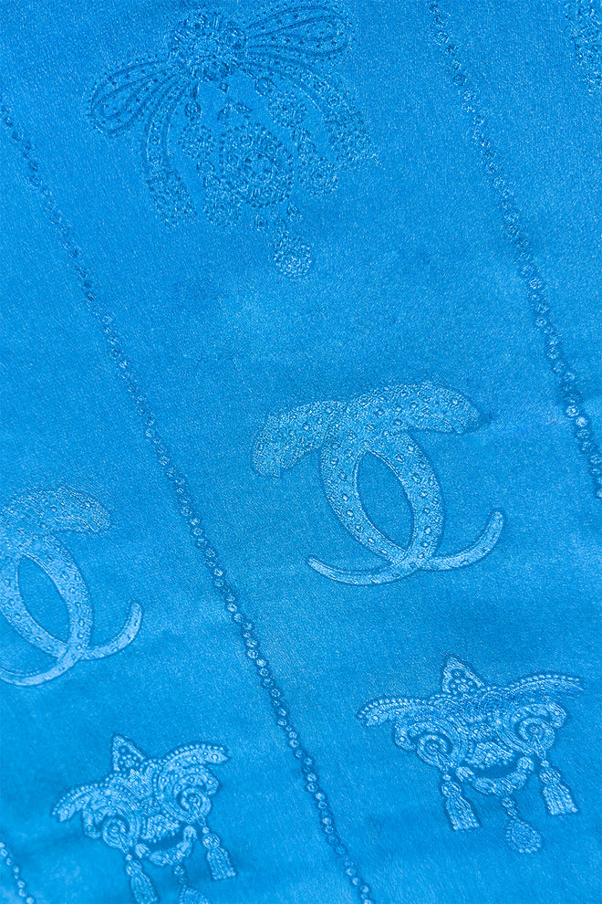 Vintage Cartier Logo & Bow Jacquard Scarf I detail @recess la