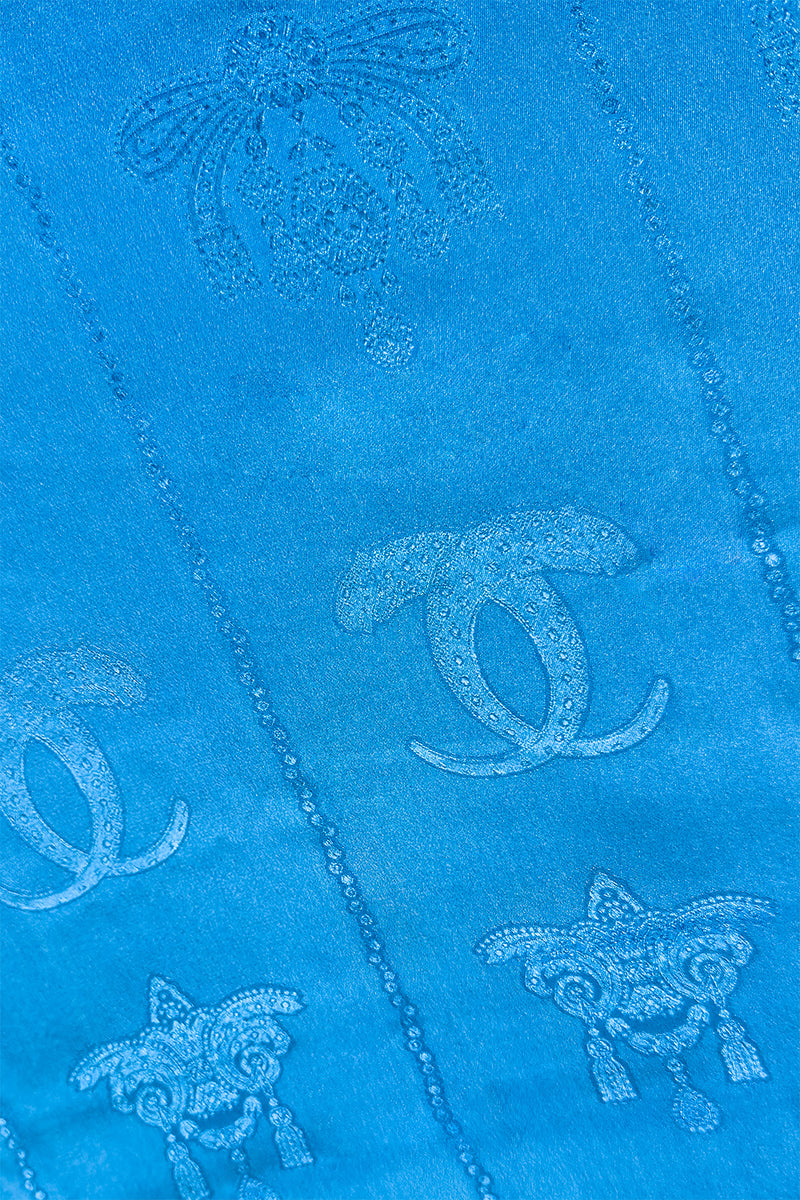 Vintage Cartier Logo & Bow Jacquard Scarf I detail @recess la