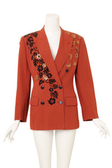 Vintage Jean Paul Gaultier Botanical Appliqué Blazer on mannequin @ Recess LA