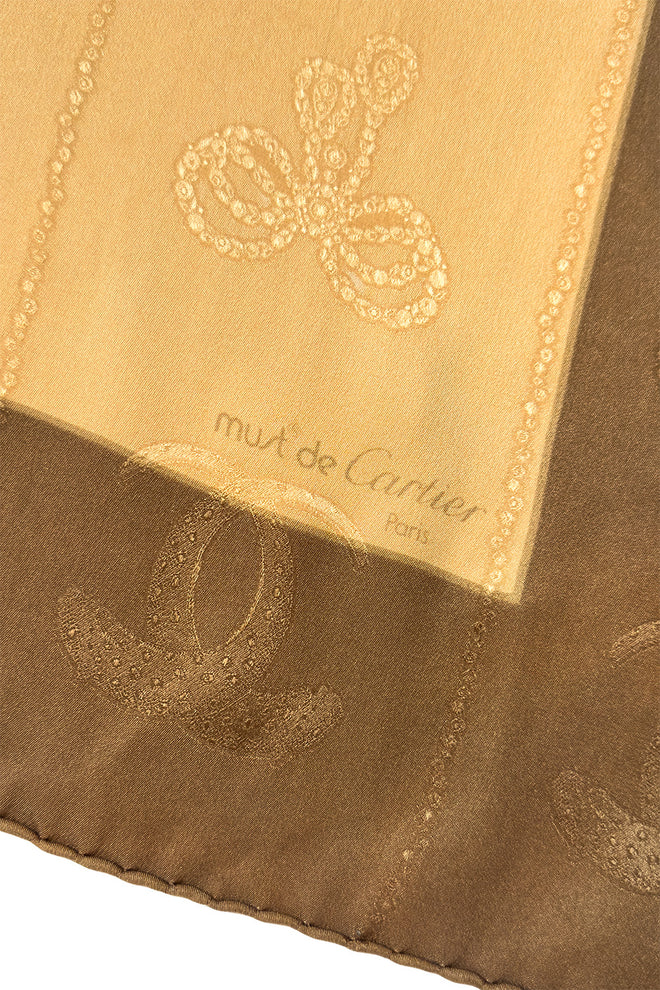 Vintage Cartier Logo & Bow Jacquard Scarf II signature @recess la